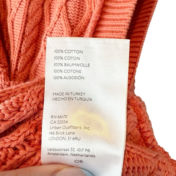 Free People Take The Plunge Sweater Vest Sleeveless Sz M Coral - Picture 10 of 11